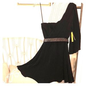 Alice and Olivia Black one Shoulder Dress Holidays